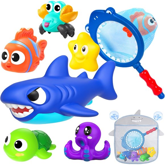 Juguetes de baño GZHFMUS Ocean, 8 piezas, sin agujeros