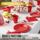 thumbnail image 4 of Juego de vajilla desechable Exquisite, 350 piezas, para fiesta, color rojo, 4 of 8