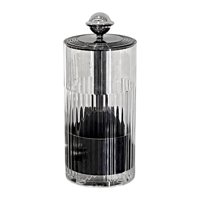 Ioensy - Portabrochas De Maquillaje Con Elevación Automática, Transparente, Para Encimera, Oficina, Dormitorio, Plateado Y Negro