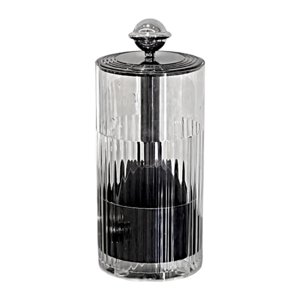 Ioensy - Portabrochas De Maquillaje Con Elevación Automática, Transparente, Para Encimera, Oficina, Dormitorio, Plateado Y Negro