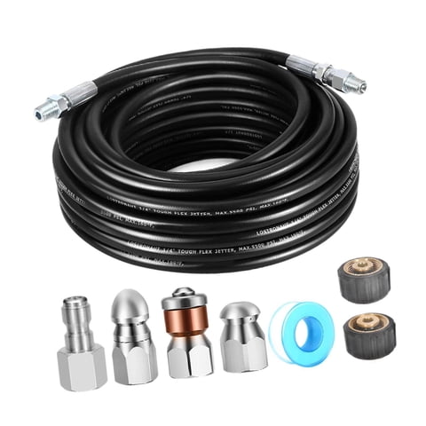 Ioensy - Kit De Chorro De Alcantarillado Para Lavadora A Presión, Manguera Limpiadora De Drenaje Para Alcantarillado Interior Y Exterior