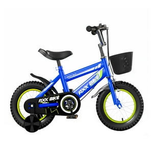 Global Latin Group - Bicicleta Aro 16 Infantil Con Ruedas Auxiliares Y Canasto Azul