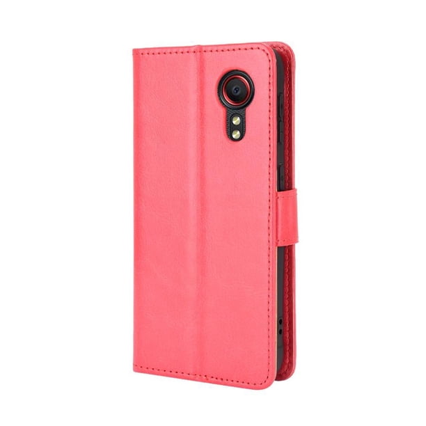 Funda tipo libro para Samsung Galaxy Xcover 5, cartera todo‑en‑uno, funda multifuncional con tarjetero y correa de muñeca desmontable