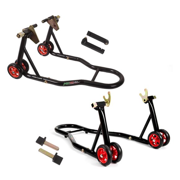 Soporte para Motocicleta MOTO4U Combo Delantero y Trasero Rojo