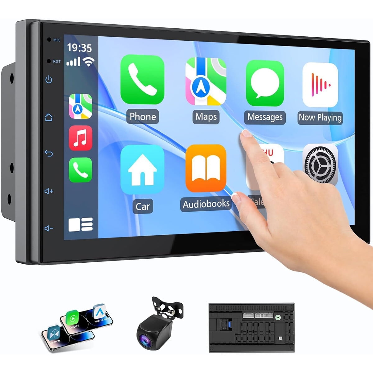 Haudio - Estéreo Doble Din 7 Carplay Android Auto Hd Touch