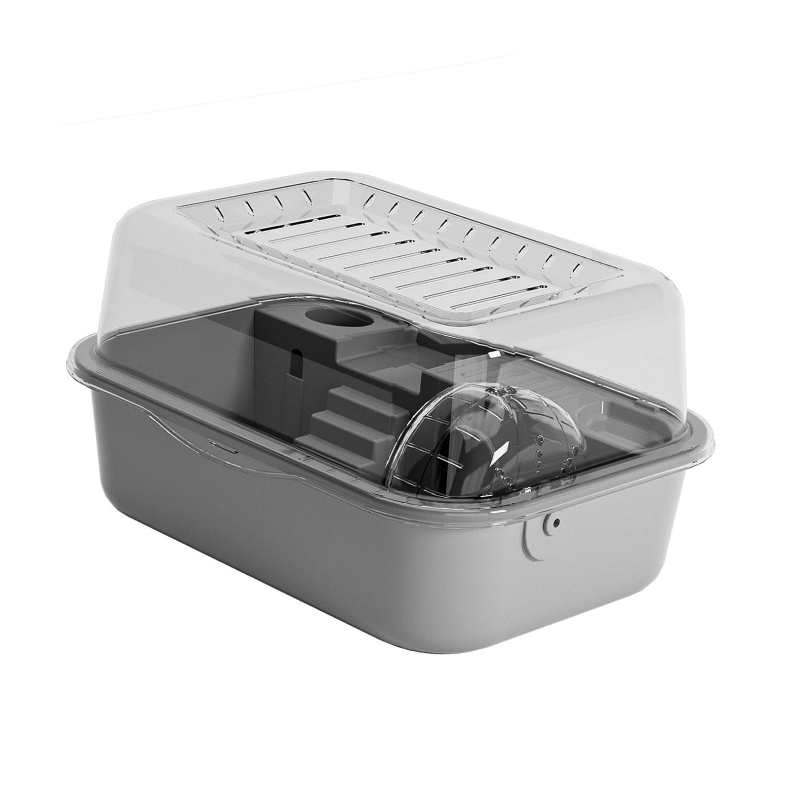 Jaula Grande Para Hámster Con Tapa Abatible, De Acrílico, Para Ratones Y Animales Pequeños, De Color Gris