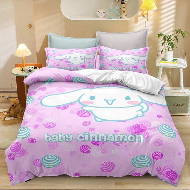 Cute Cinnamoroll Bedding Sets Comforter Quilt Bed Cover Duvet Cover Pillow Case 2-3 Pieces Sets Kids Adult Size Home Decor