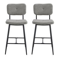 Novahus - Pack 2 Piso Bar Con Espaldar Acolchado Gris