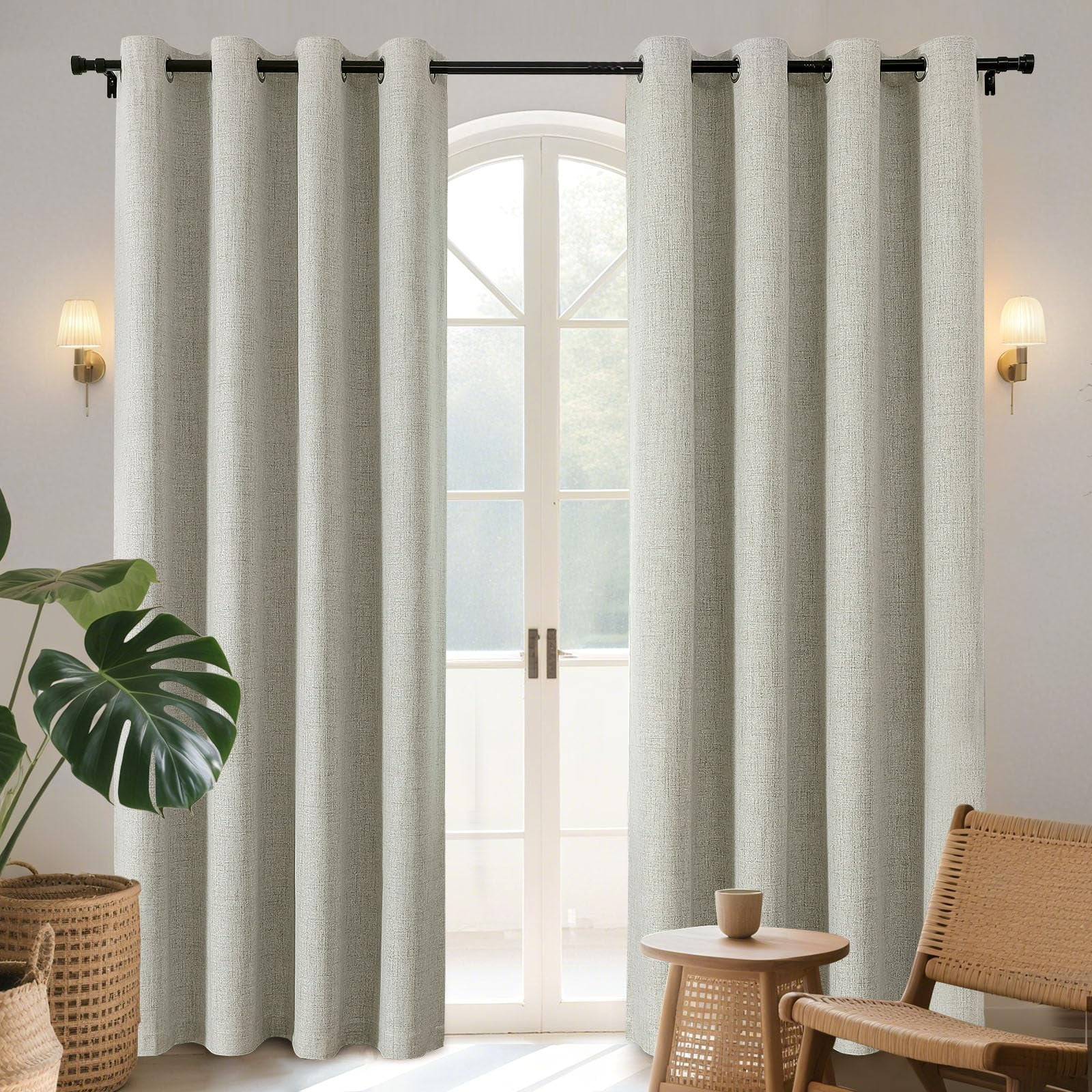 Cortinas Opacas Joydeco Burg De 240 Cm, 2 Paneles, 100% Negras