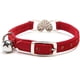 thumbnail image 3 of Collar ajustable para gatos de terciopelo suave rosa con dije de corazón de cristal y cascabeles de 8 a 11 pulgadas (negro y rojo), 3 of 7