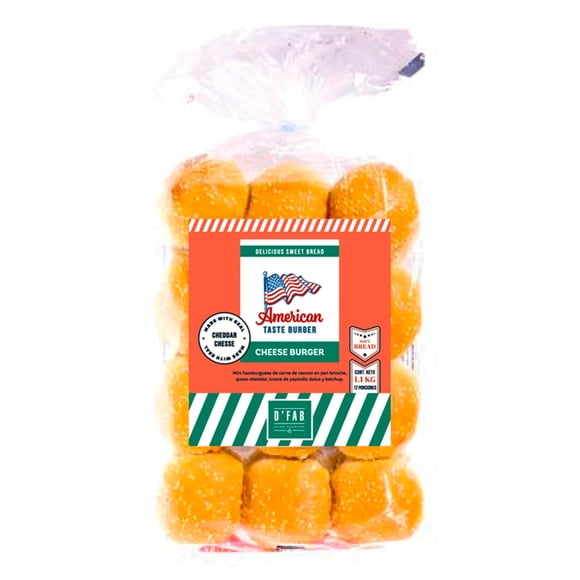 Mini Cheese Burger 12 Un, 1,1 kg