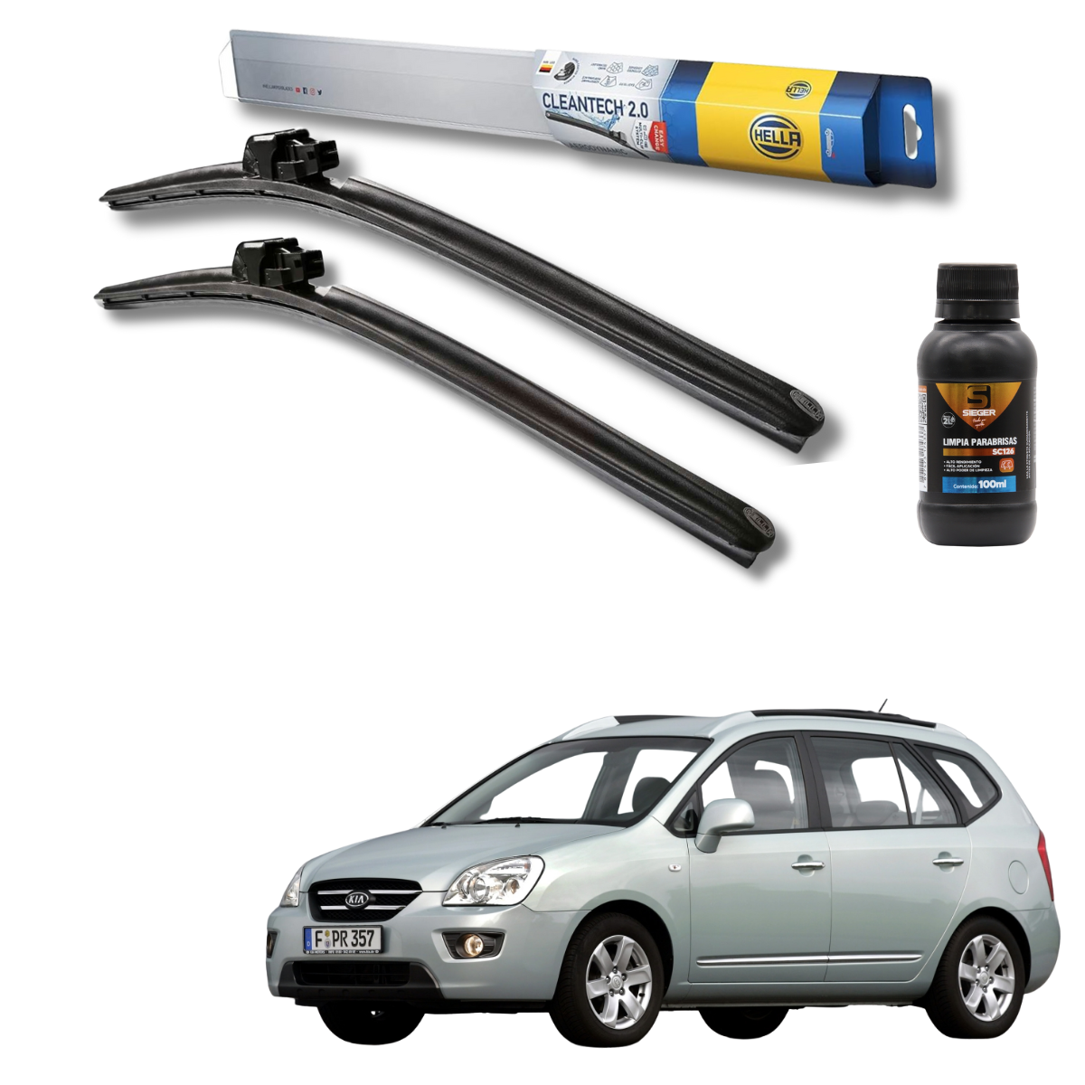 Plumillas Hella Cleantech Para Kia Carens 2007-2013