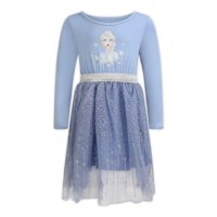 Vestido Disney Frozen Elsa Para Niñas Manga Larga Morado