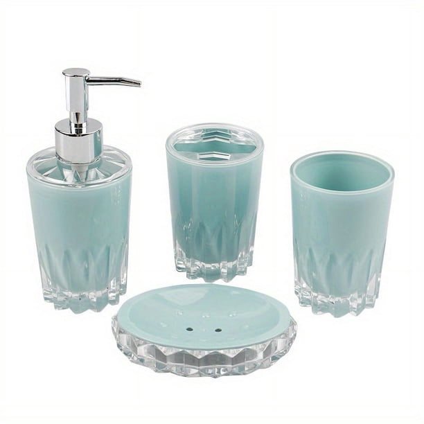 4pcs/set Bathroom Accessory Set, With Lotion Bottles, Toothbrush Holder, Toothbrush Cup, Soap Dish, Storage Box, Modern Bath Room Sets Gift Box