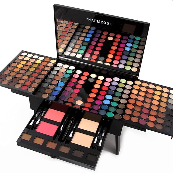 Set De Paletas De Maquillaje 190 Colores Con Espejo Y Lápiz