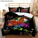 thumbnail image 1 of Butterfly Duvet Cover Animal In A Dark Environment Bedding Set Pillowcases Bedclothes Queen Bed Sheets, 1 of 5