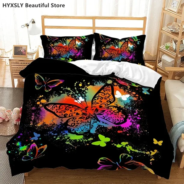 Butterfly Duvet Cover Animal In A Dark Environment Bedding Set Pillowcases Bedclothes Queen Bed Sheets