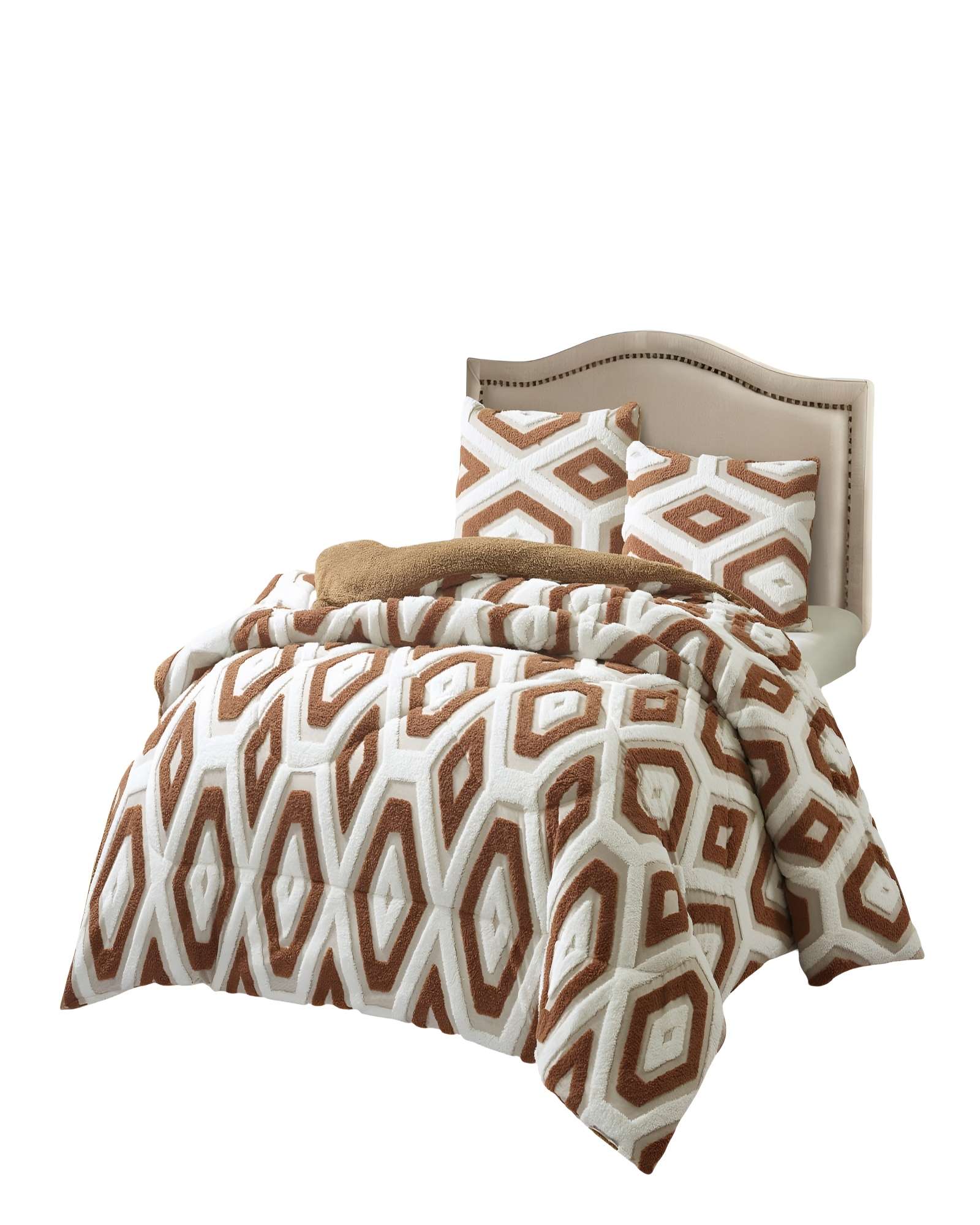 Genérico - Cobertor De Jacquerd Cutting Con Chiporro 2 Plazas 230X250Cm Color Blanco B1