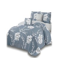 Genérico - Quilt De Verano King Diseño Flores Gris