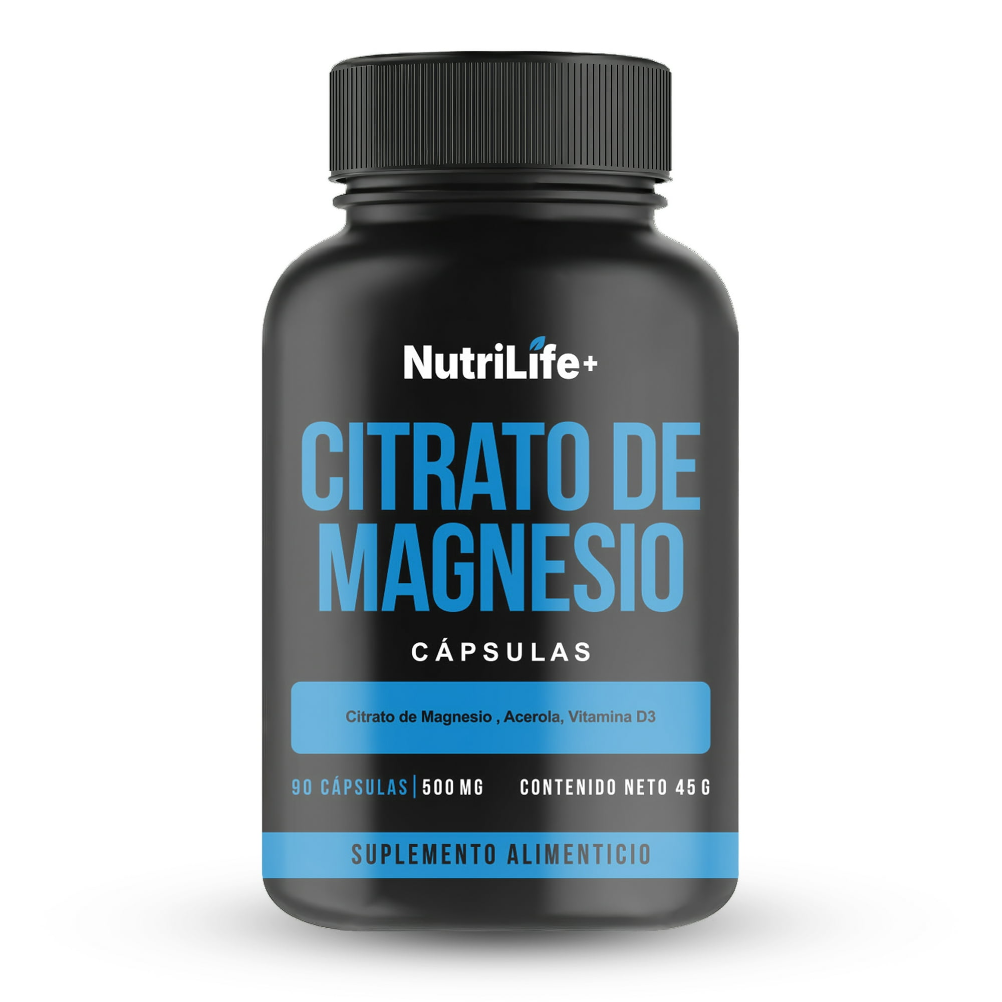 Emetres - Citrato De Magnesio 500 Mg 90 Cáps Nutrilife Sabor Sin Sabor