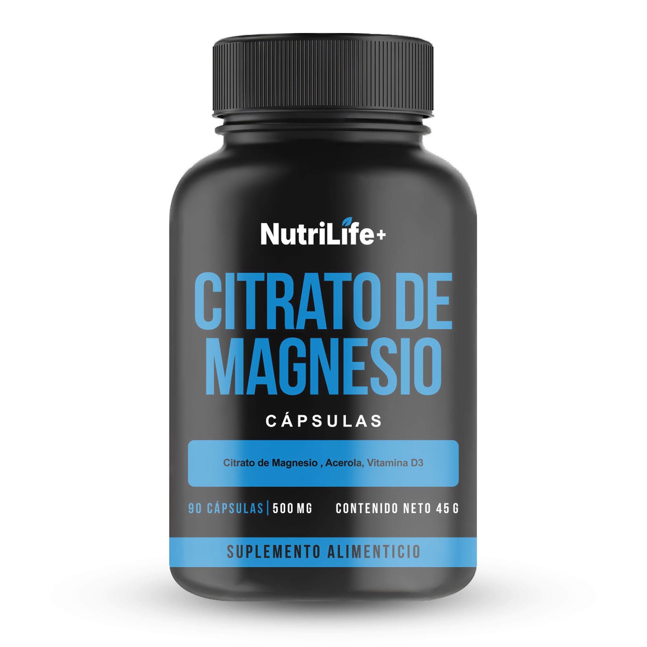 Emetres - Citrato De Magnesio 500 Mg 90 Cáps Nutrilife Sabor Sin Sabor