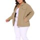 thumbnail image 4 of Agnes Orinda Chaqueta de Mezclilla Lavada con Botones y Costuras para Mujer de Talla Grande para Escuela o Universidad 1X Caqui, 4 of 5