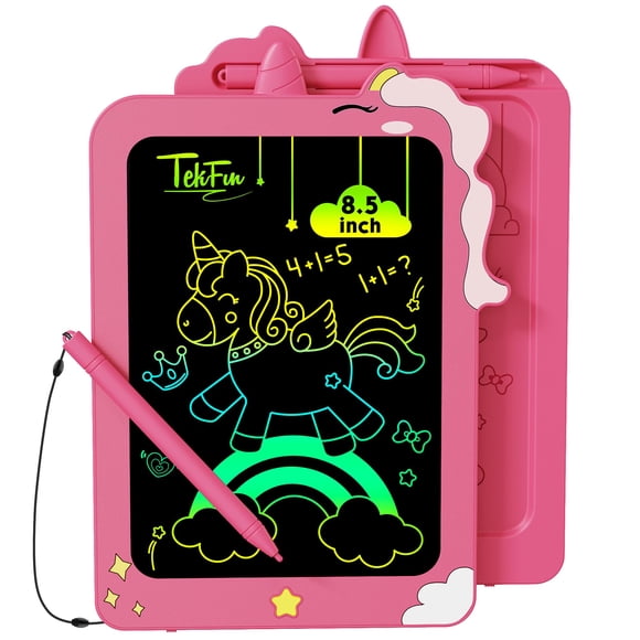 Tableta LCD TEKFUN de 8.5 pulgadas con forma de unicornio, rosa