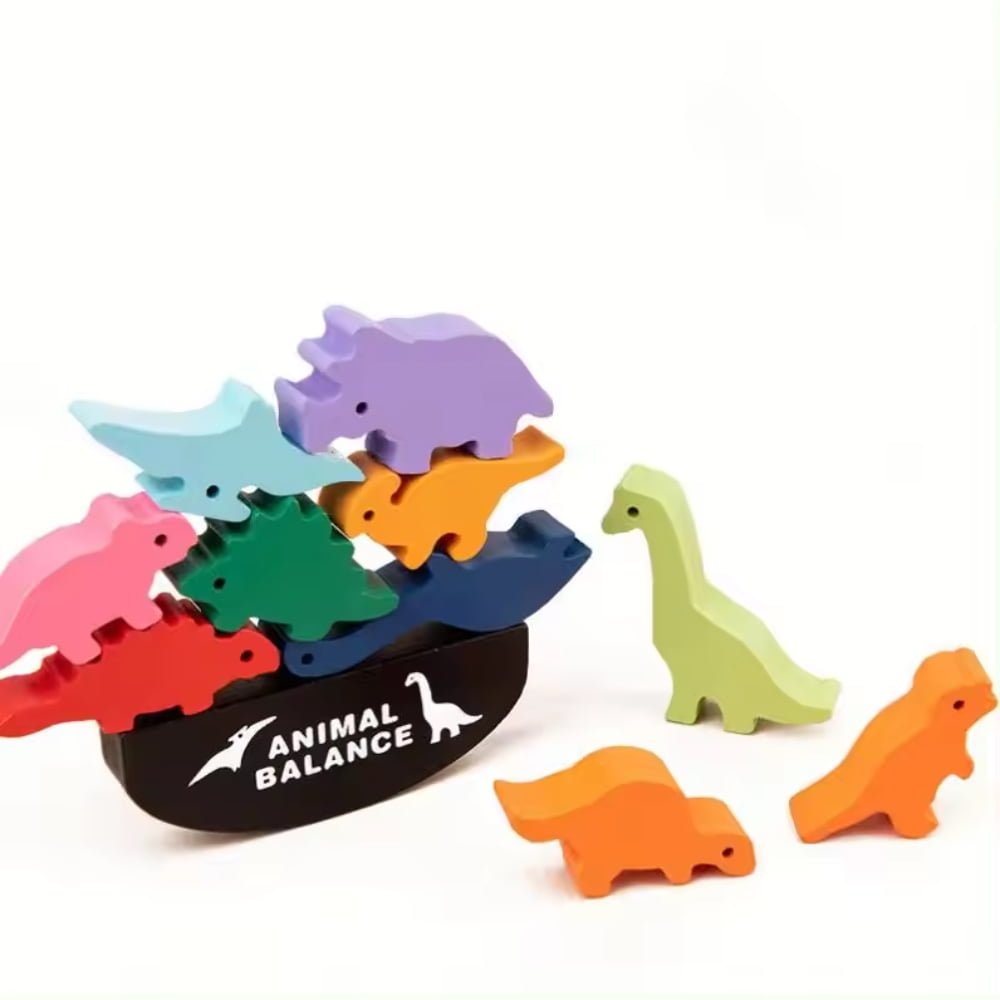 Set de dinosaurios de madera para niños Set de dinosaurios de madera para niños