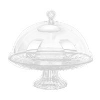 Magideal - Bandeja Para Servir Con Tapa, Soporte Para Pasteles, Tabla De Queso, Redonda Versátil Con Pedestal De Cúpula Para Comida, Dulces, Golosinas Navideñas,