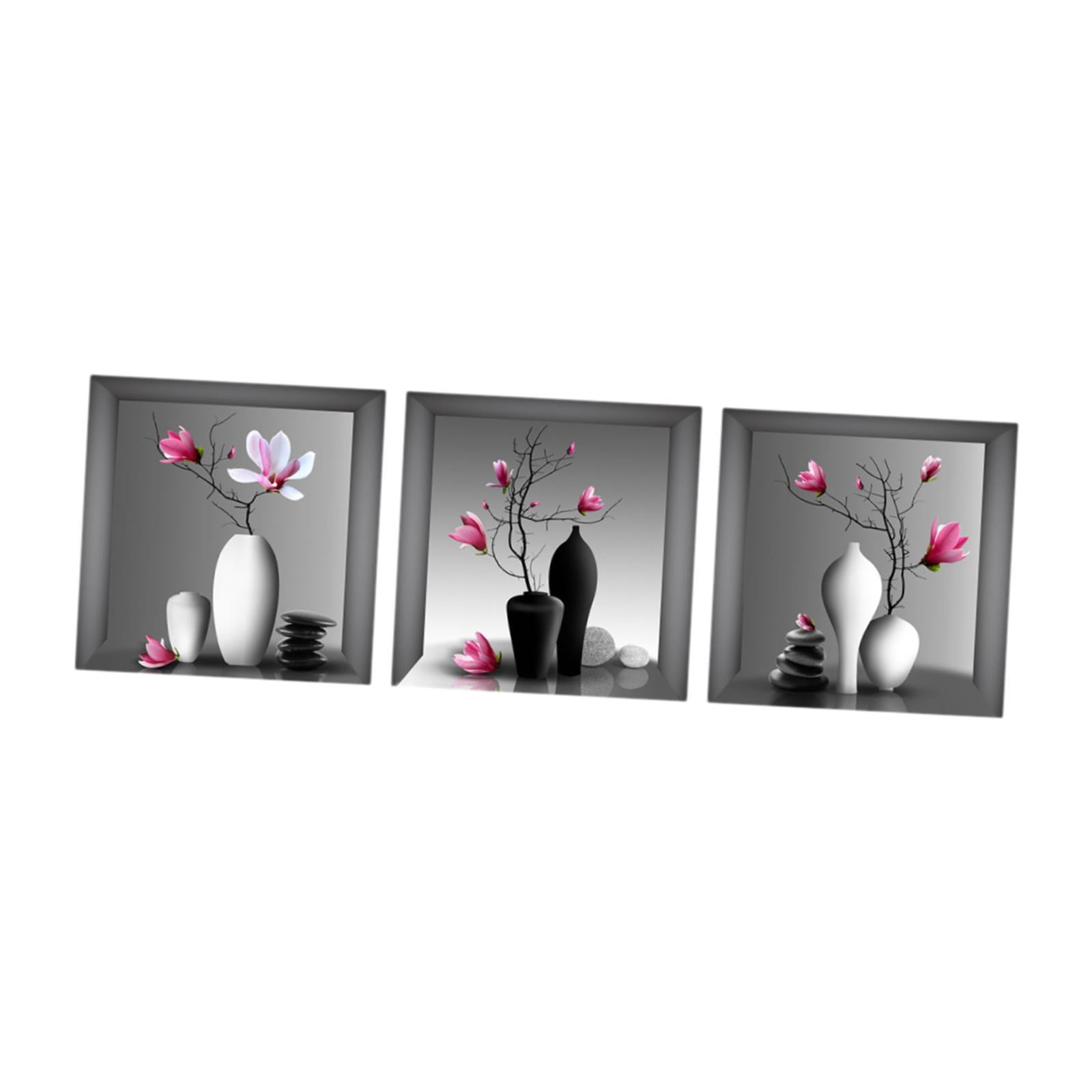 Bothyi - 3 Piezas De Arte De Pared Floral Impreso Pintura Impresa Para Dormitorio Fondo Sala De Estar