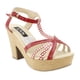 thumbnail image 2 of Sandalia Exs Plataforma Cuero Roja, 2 of 5