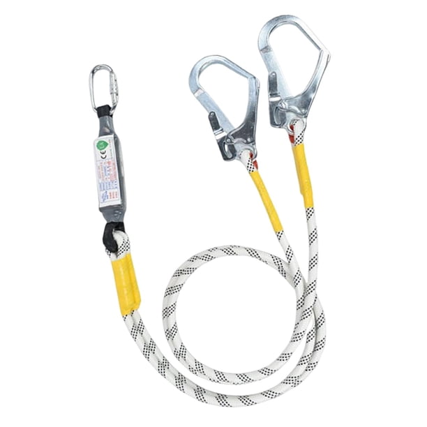 Arnés de seguridad con cordón y gancho, cinturón de trabajo resistente para trepar árboles, trabajos de arboricultura, cercas y actividades al aire li Gancho doble de 2 m