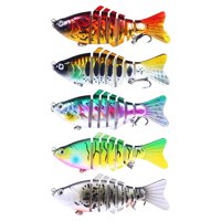 Magideal - Juego De 5 Señuelos De Pesca, Señuelos De Natación Multiarticulados, Señuelos Artificiales De Simulación Para Pescadores Al Aire Libre Con Anz