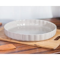 Genérico - Fuente De Cerámica P/Horno Tipo Gres - Redonda 28 Cm. Beige