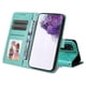 thumbnail image 3 of Funda tipo cartera FOXDOCK para Samsung Galaxy S20 Plus , diseño girasol en relieve, cuero PU, cierre magnético, soporte y tarjetero, 3 of 5