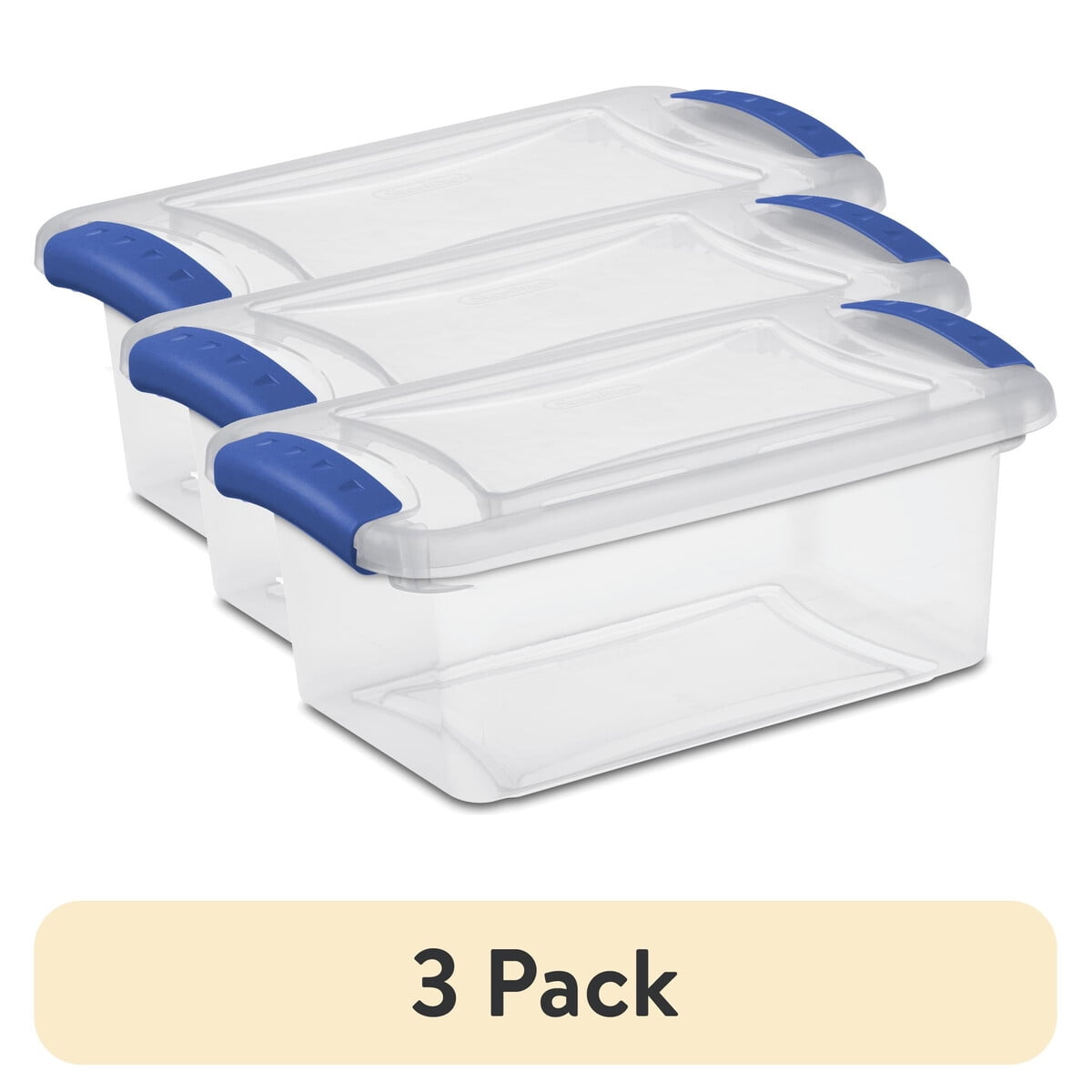 Caja Organizadora Sterilite 7l Pack 3 Tapa Azul