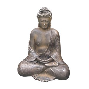 Magideal - Budismo Estatua De Buda Sentado Adorno Hecho Estatuilla Coleccionable Meditación Zen Tradicional Para Cubierta De Oficina Sala De Estar Tienda Bronce