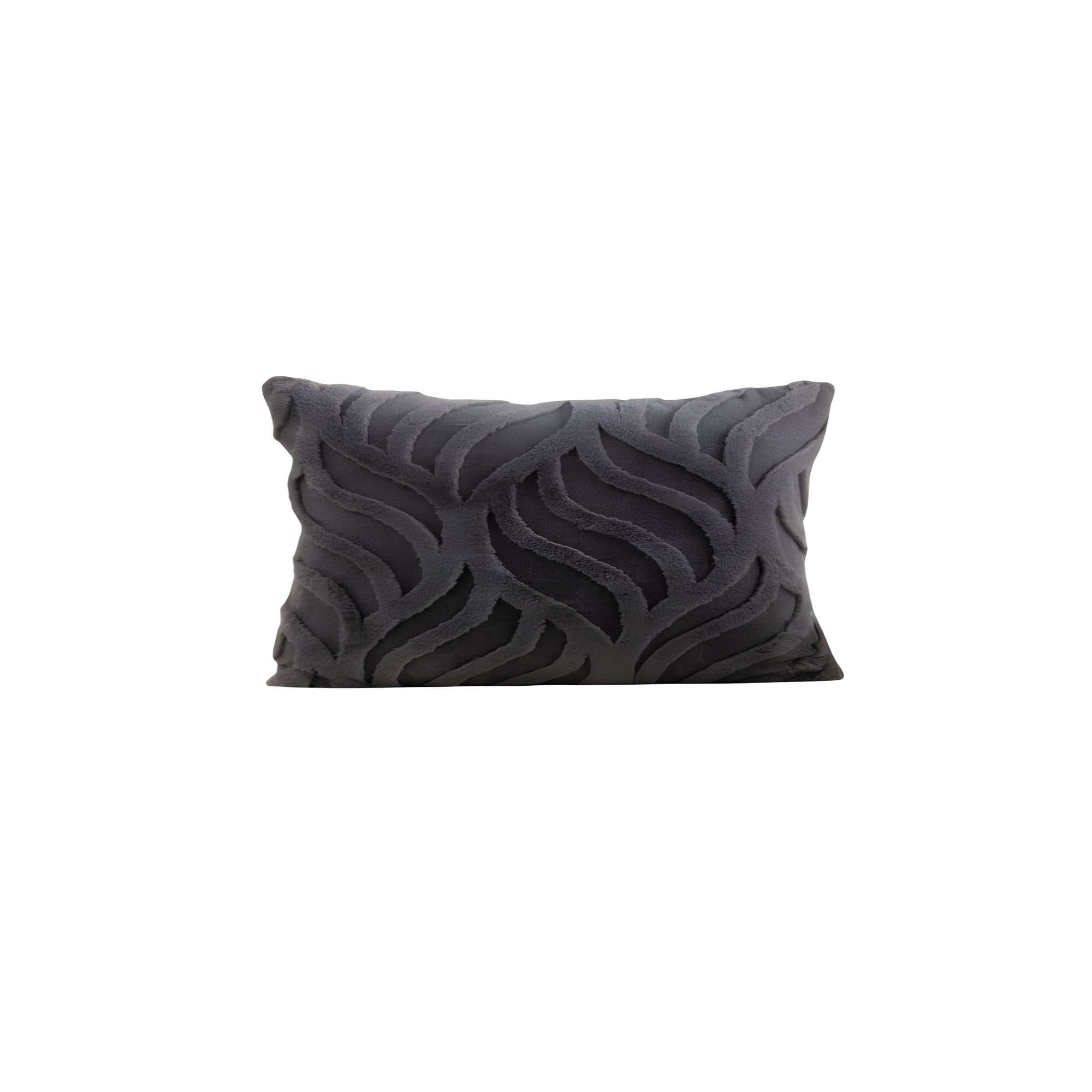 Genérico - Juego De 4 Fundas Peludas Hoja 45x45 Negro