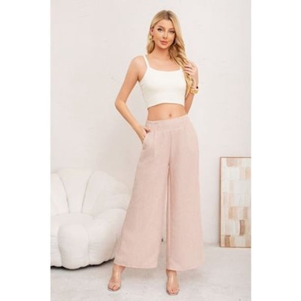 Pantalon Palazzo Mujer Verano Casual Pretina Alta Jaspeado 3010