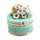 thumbnail image 1 of Caja de joyería pequeña para mujer, caja de almacenamiento de joyería, regalo de recuerdo, caja de baratija pintada a mano para anillos, pendientes, Azul, 1 of 5