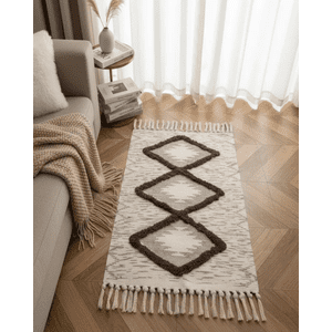 Myl Hogar - Alfombra De Lino Bajada De Cama Estilo Boho Medida 60 Cm X 90 Cm
