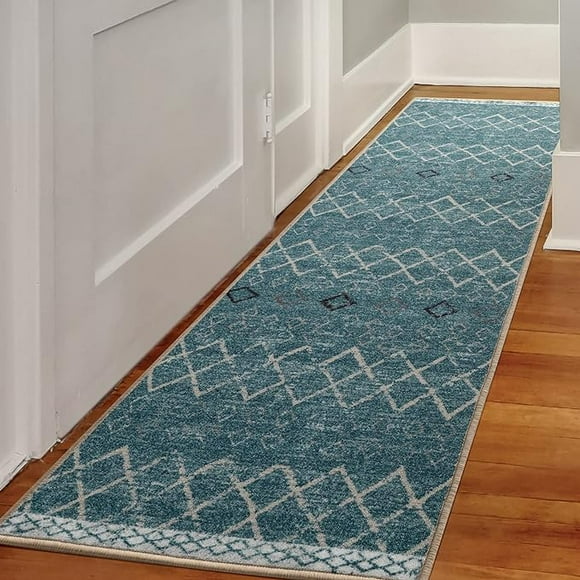 Alfombra de Pasillo Antideslizante Azul 60 x 305 cm Con Goma