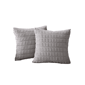 Genérico - Pack De 2 Fundas De Almohadas Cojín 45X45 Cm Con Diseño Suave Para Sillón Y Cama Gris