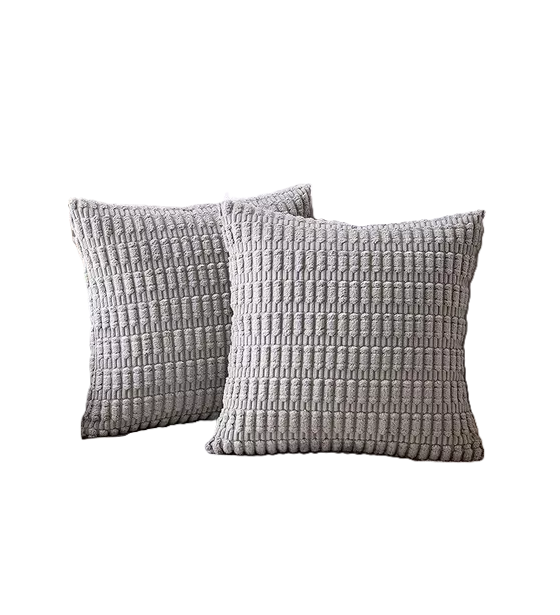 Genérico - Pack De 2 Fundas De Almohadas Cojín 45X45 Cm Con Diseño Suave Para Sillón Y Cama Gris