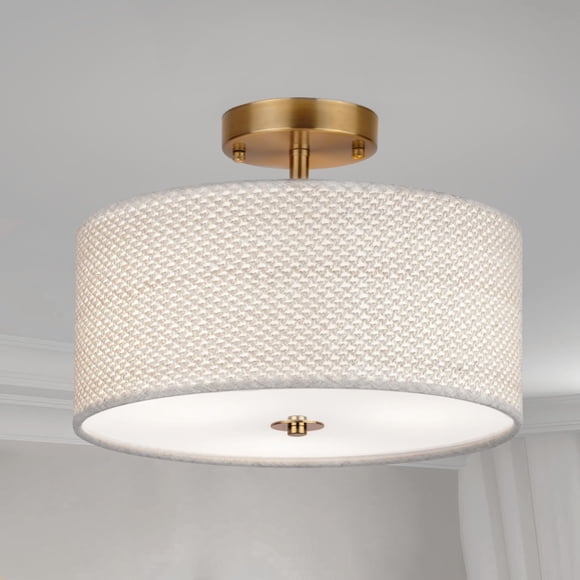 Lámpara de techo CLARSYNE 33 cm Ratán de 3 luces blanca