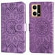 thumbnail image 1 of Funda tipo cartera FOXDOCK para OPPO Reno 7 4G , diseño girasol en relieve, cuero PU, cierre magnético, soporte y tarjetero, 1 of 5