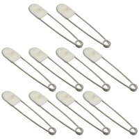 Magideal - 10 Pines De Seguridad Extragrandes De 5.0 In De Material Acero Inoxidable De Resistencia Para Acolchado De Tapicería, De Lavandería Libre