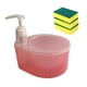 thumbnail image 3 of Dispensador De Jabón Líquido 2 En 1, 3 Esponjas Para Lavar Platos, Para Bar, Cocina, Encimera, Color Rosa, 3 of 5