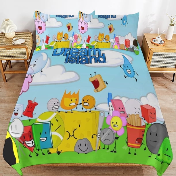 Game BFDI Battle For Dream Island Bedding Set Duvet Cover Comfortable and Lightweight Cartoon Bedding 3 Piece Bed Set
