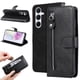 thumbnail image 4 of Funda tipo cartera para Samsung Galaxy A56 5G con bolsillo con cremallera y ranuras para tarjetas – Función de soporte Negro, 4 of 6